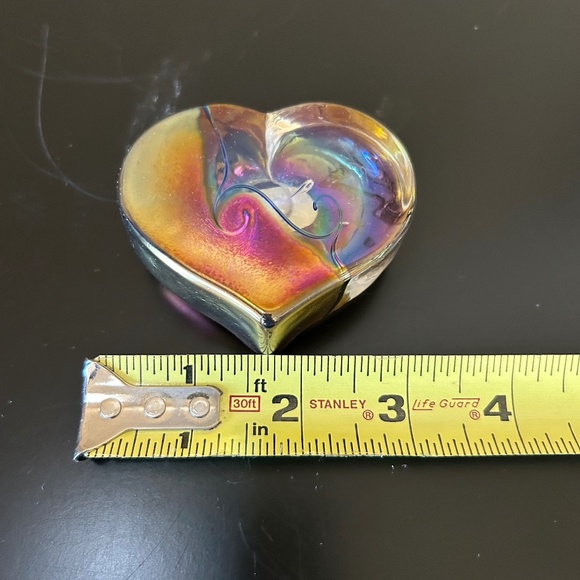 Robert Held RHAG Art Glass Gold Iridescent Swirl Heart. - Picture 5 of 6